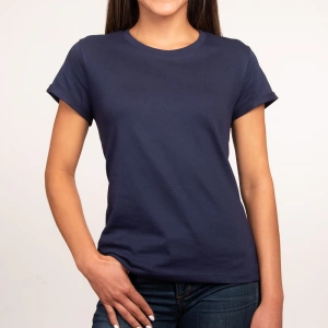 Camiseta azul navi mujer con frase el que quiere puede baby pink john femme signer