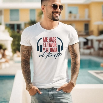 Camiseta colombiana para hombre con frase le baja al tonito