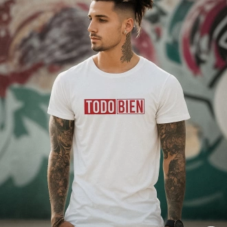 Camiseta colombiana para hombre con frase todo bien