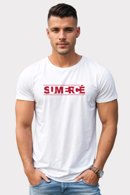 Camiseta colombiana blanca para hombre con frase sumercé