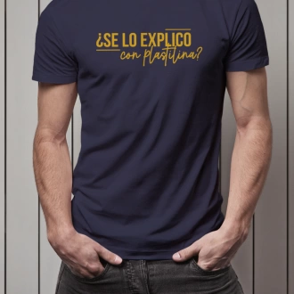 Camiseta colombiana para hombre con frase se lo explico con plastilina