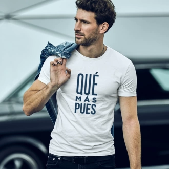 Camiseta colombiana para hombre con frase qué más pues