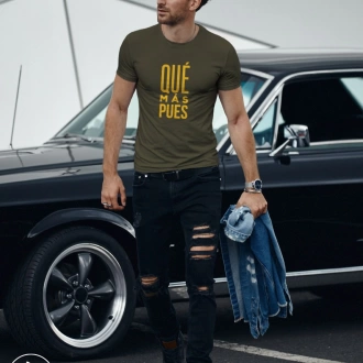 Camiseta colombiana para hombre con frase qué más pues