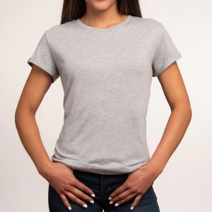Camiseta gris jaspe mujer con frase qué hay pa' hacer navy blue amertha
