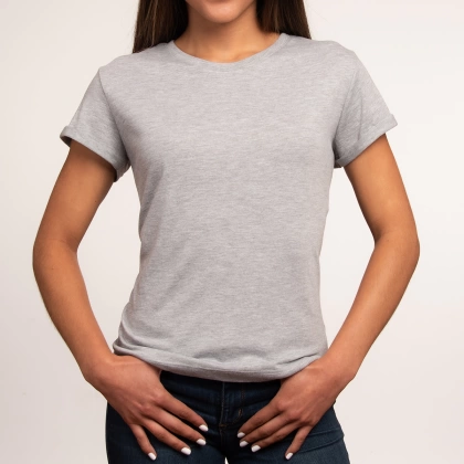 Camiseta gris jaspe mujer con frase el que es chimbita es chimbita black andrea classic