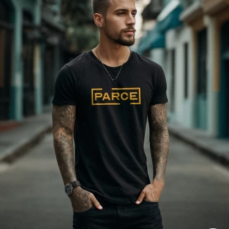 Camiseta colombiana negra para hombre con frase parce