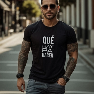 Camiseta negra para hombre con frase colombiana todo bien