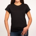 Camiseta negra mujer con frase forever young white recoleta curva