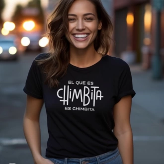 Camiseta colombiana para mujer con frase el que es chimbita es chimbita