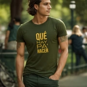 Camiseta Con Frase Verde Militar Hombre Juemadre White