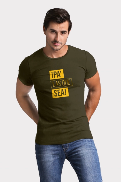 Camiseta colombiana verde militar hombre pa las que sea